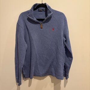 Blue polo quarter zip sweater